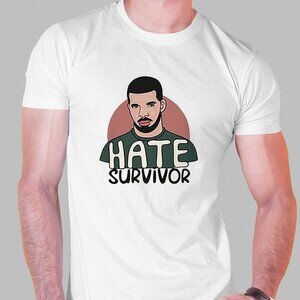Drake Hate Survivor Graphic T-Shirt Vintage Rap Hip Hop Fan Tee 94